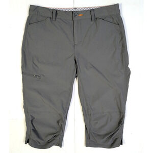 Orvis Women’s Size 8 Gray Nylon Stretch Hiking Capri Pants Travel Cargo Outdoor